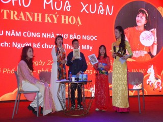 Đầu Xuân 2026 - Gieo chữ - Tặng tranh ký họa cùng nhà thơ Bảo Ngọc